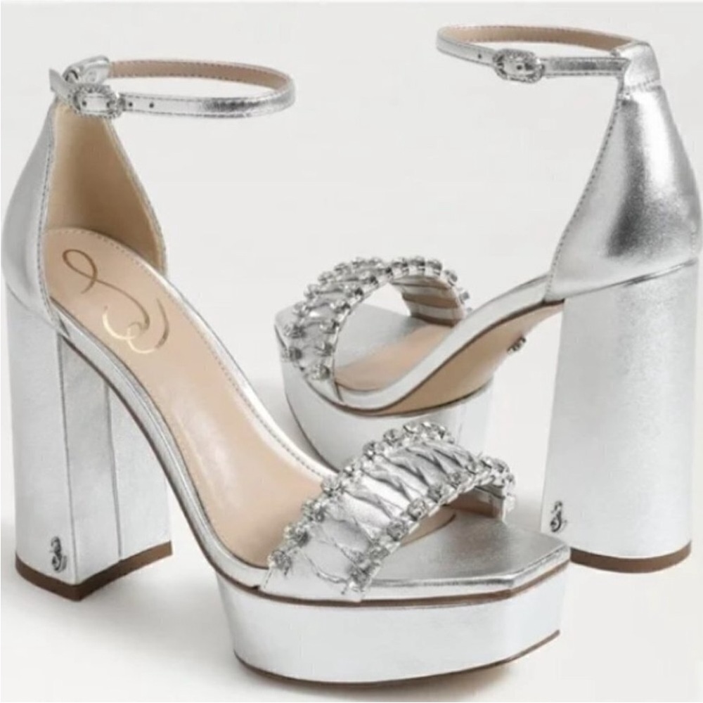 Sam Edelman Silver Platform Heels